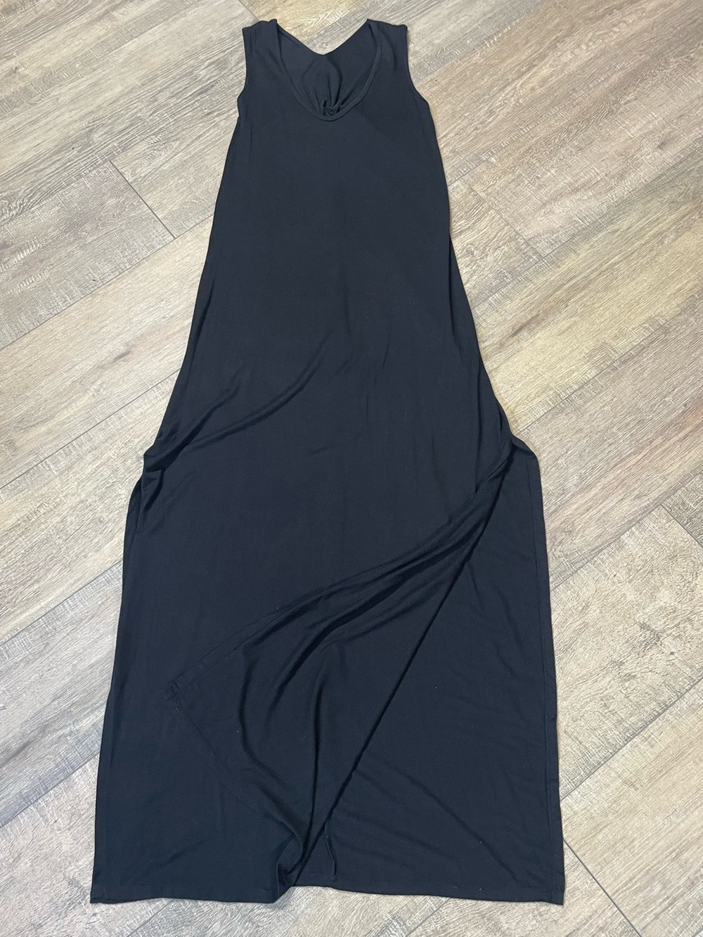 Jules Black Sleeveless Maxi Dress Knotted Twist Back Detail Effortless Elegance
